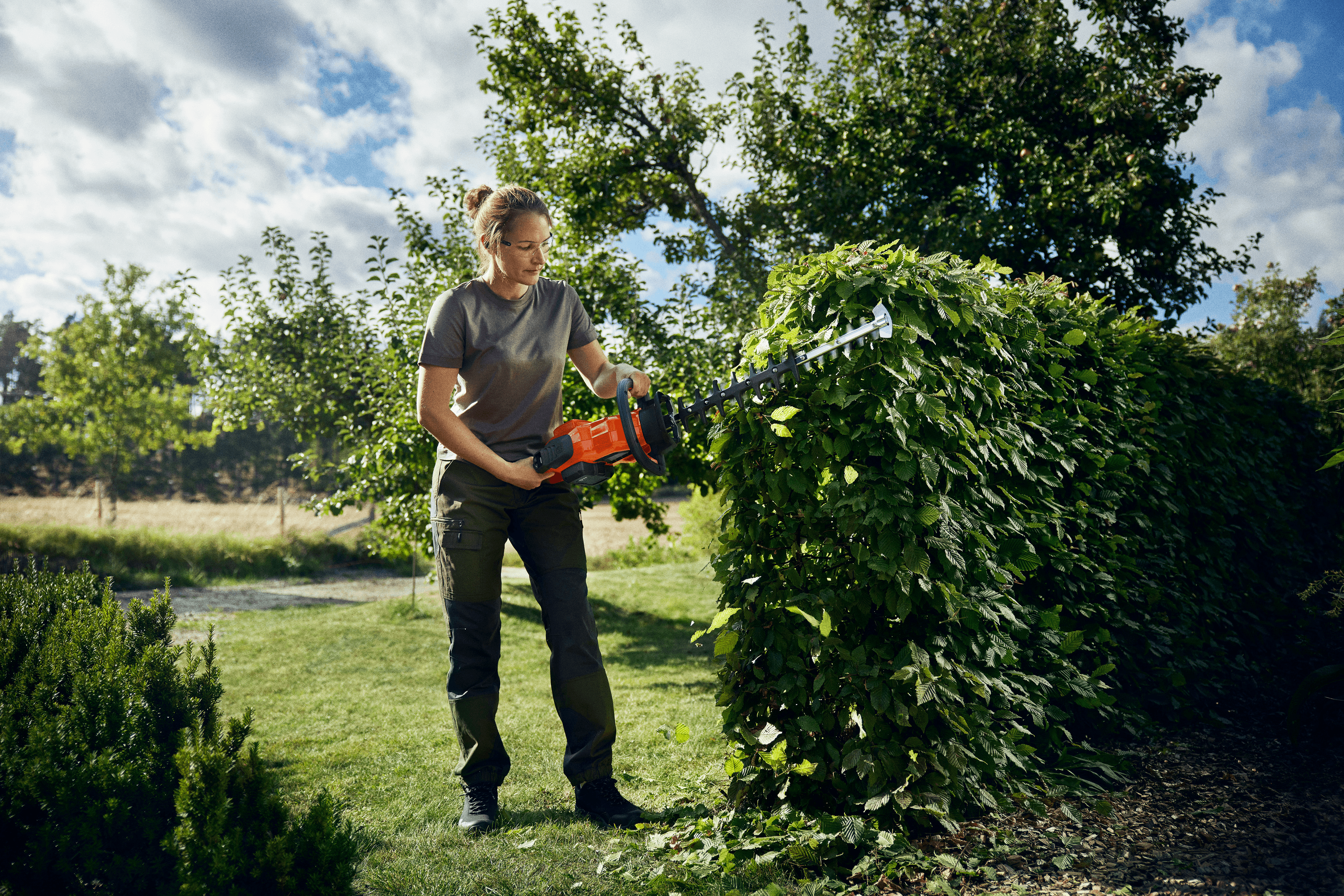 Man shaping with Aspire Shrub Shear